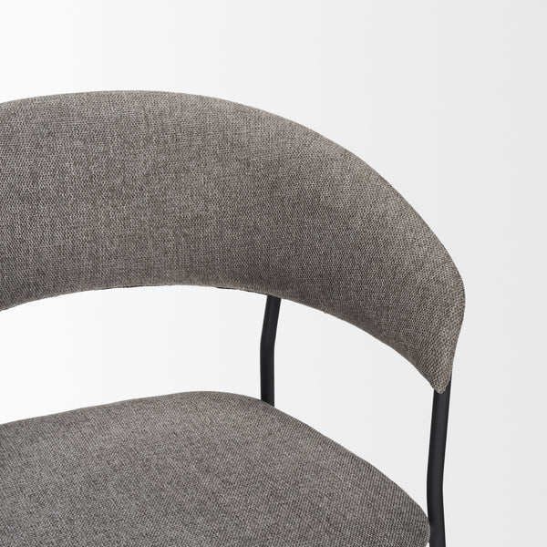 Carolyn Dining Chair w/ Gray Fabric & Matte Black Metal