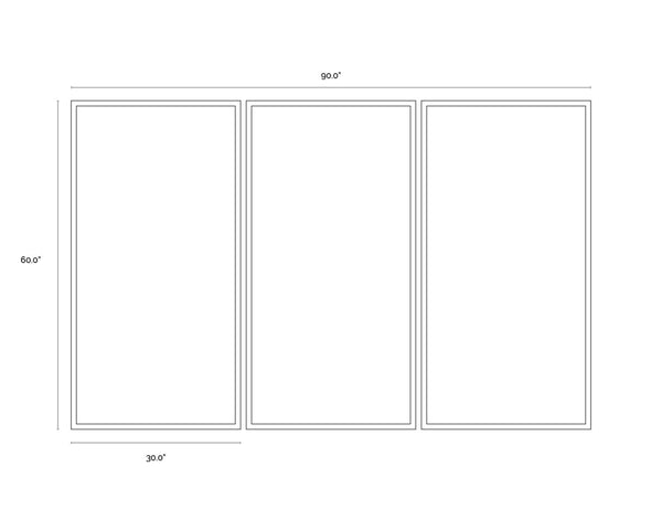 MEDITATION (SET OF 3) - 30" X 60" - SILVER FLOATER FRAME