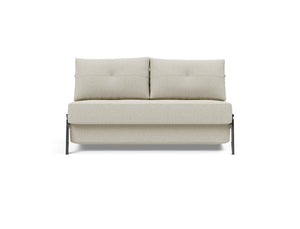 CUBED FULL SOFA BED in MIXED DANCE NATURAL FABRIC WITH Chrome legs 527