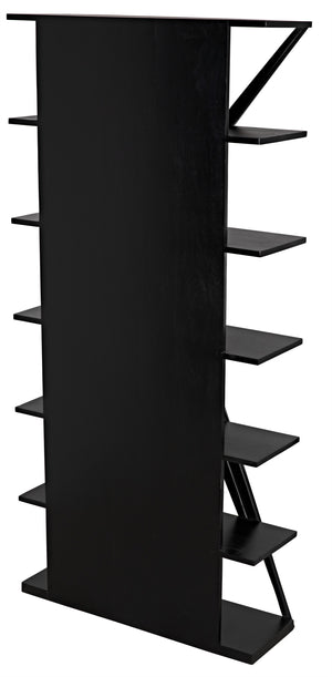 Vetra Teak and Veneer Bookcase in Hand-Rubbed Black