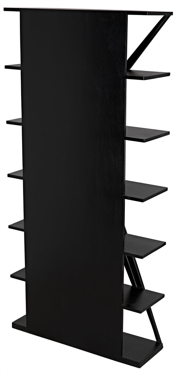 Vetra Teak and Veneer Bookcase in Hand-Rubbed Black