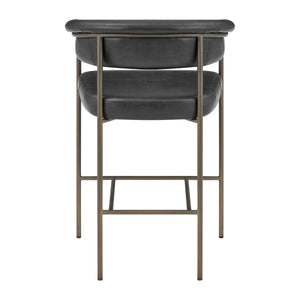 Kaiden KD Faux Leather Counter Stool, Cano Black 