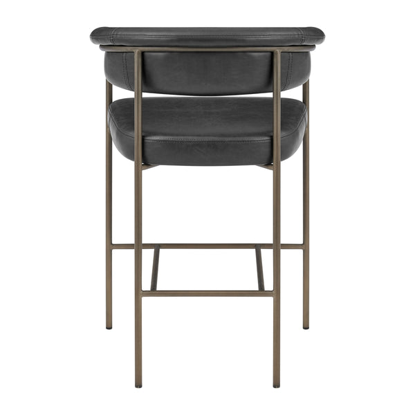Kaiden KD Faux Leather Counter Stool, Cano Black 