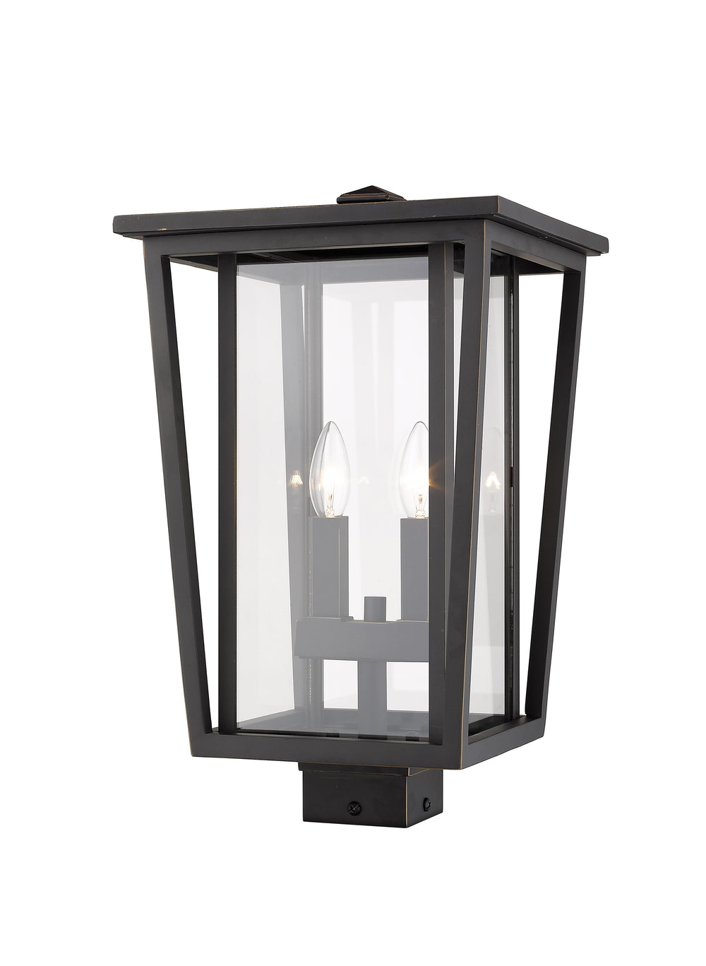 Seoul 2 Light Outdoor Post Mount Fixture in Oil Rubbed Bronze Finish