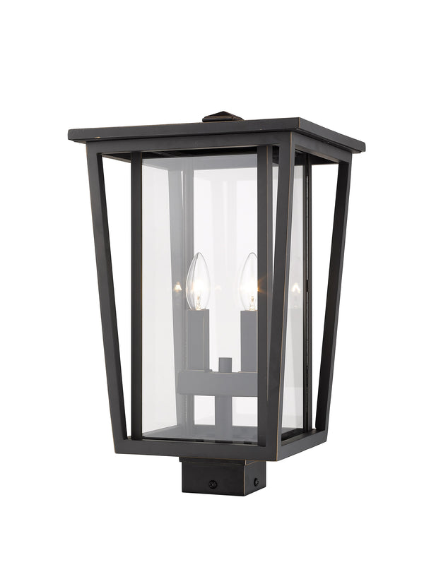 Seoul 2 Light Outdoor Post Mount Fixture in Oil Rubbed Bronze Finish