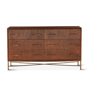 Cosmopolitan Six Drawer Dresser, Honey Brown