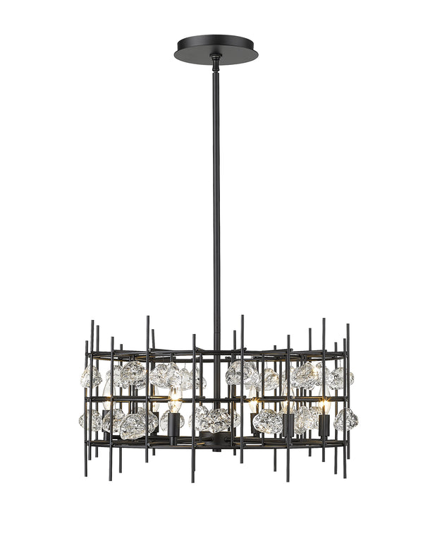 Garroway 6 Light Chandelier in Matte Black Finish