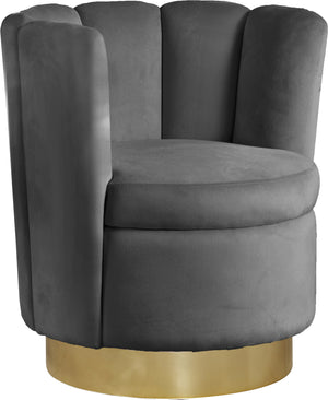 Anita Accent Chair In Grey Velvet