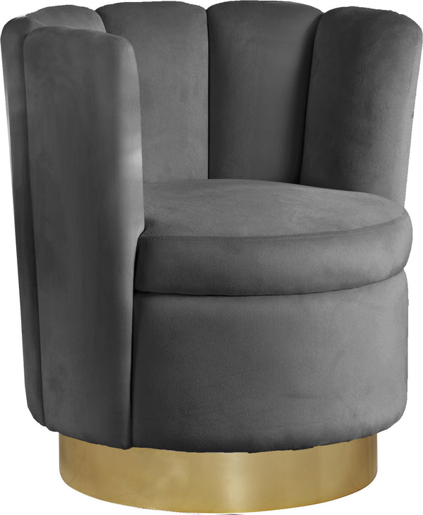 Anita Accent Chair In Grey Velvet