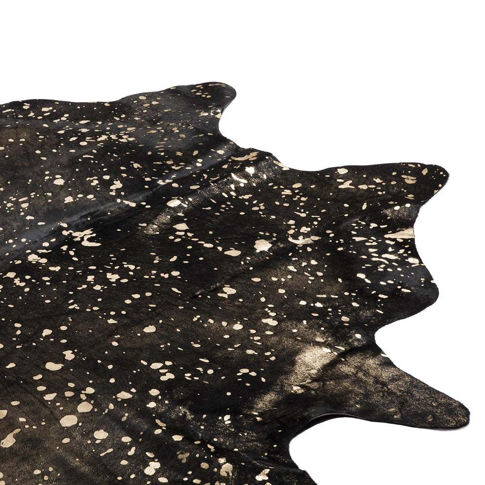 Cowhide - Metallic gold on Black