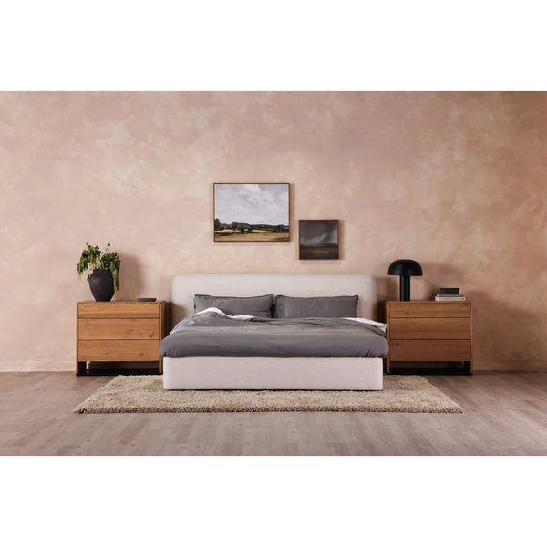 Samara King Bed in White Linen
