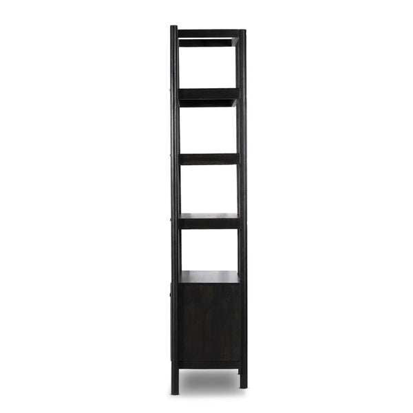 Reza Bookcase - Worn Black Acacia