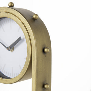 Marian 7.5L x 5.7W x 13.0H Gold Studded Table Clock