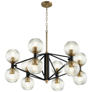 Helios Chandelier in Noir / Aged Brass