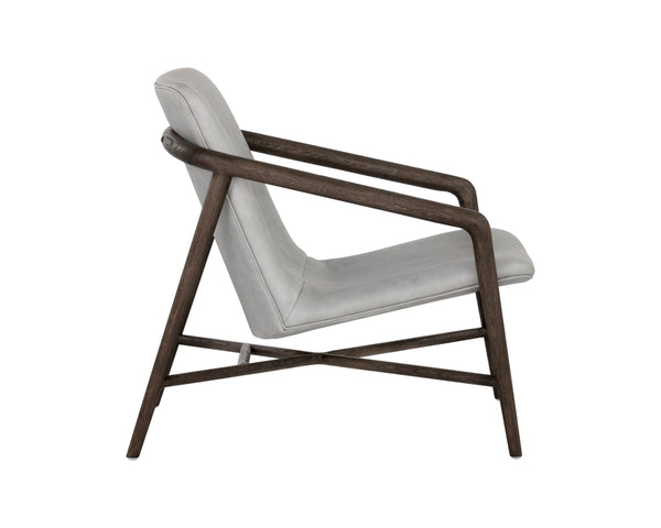 CINELLI LOUNGE CHAIR - DISTRESSED BROWN - SALOON LIGHT GREY LEATHER