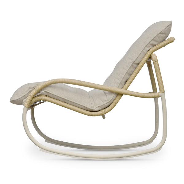Moe's Lyra Outdoor Rocking Chair in Beige