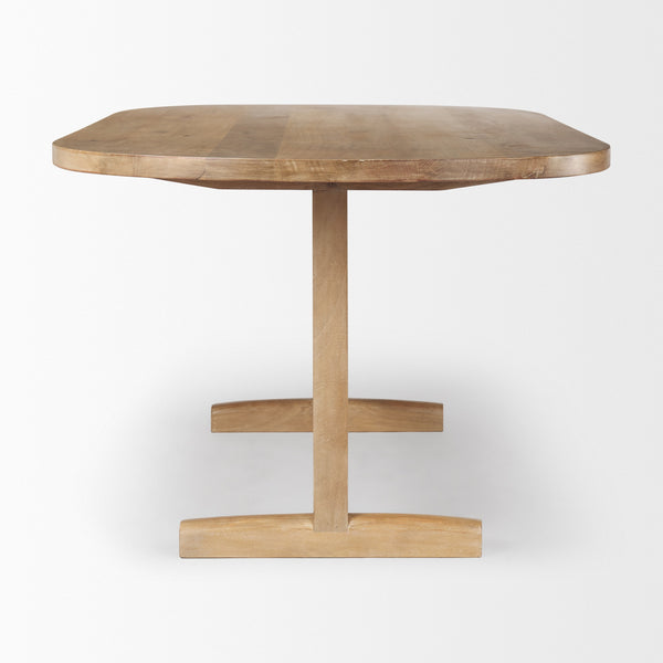 Viktor 84"L Light Brown Solid Wood Dining Table