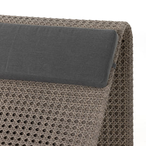 Paige Outdoor Woven Chaise Lounge In Brown