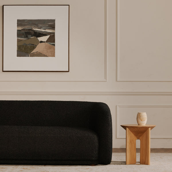 Moe's Faye Black Boucle Sofa