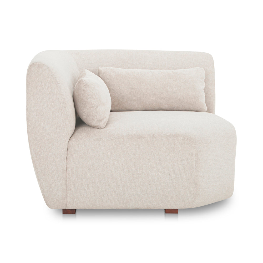 Amelia Corner Chair in Warm White Upholstery