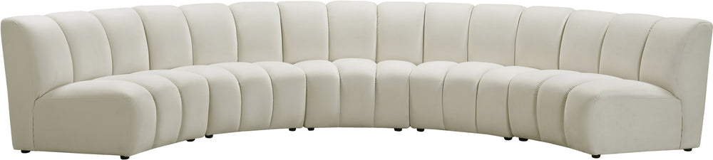 Lynda 5pc. Modular Sectional In Cream Velvet