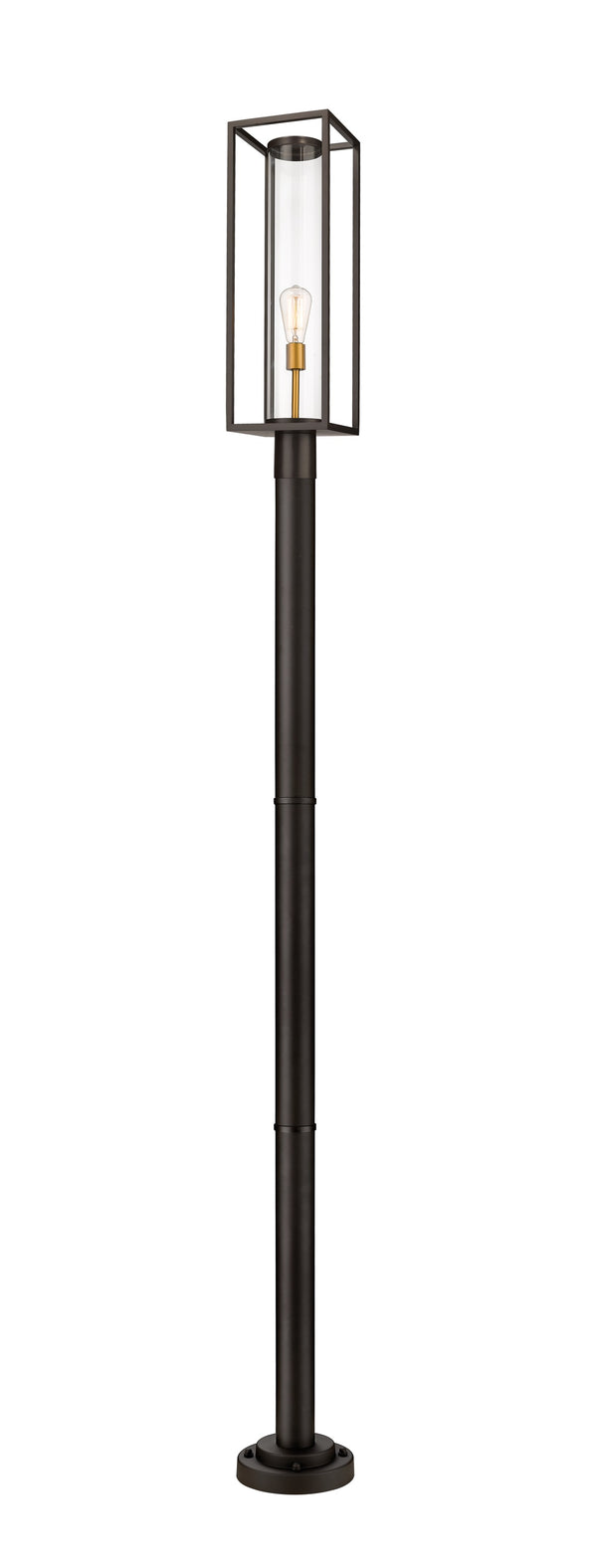 Dunbroch 1 Light Outdoor Post Mounted Fixture in Deep Bronze + Outdoor Brass Finish