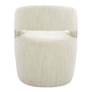 Moe's Barrow Rolling Dining Chair in White Mist