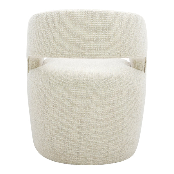 Moe's Barrow Rolling Dining Chair in White Mist