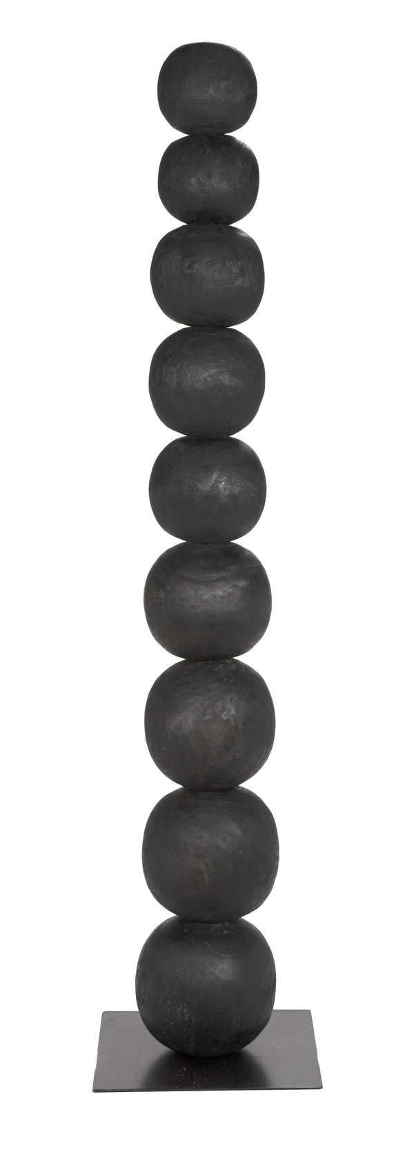 Alpha Munggur and Industrial Steel Sculpture in Burnt Black Finish