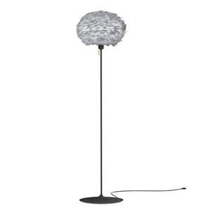Eos Medium Floor Lamp in Grey with Black Base