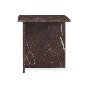 Bexly Marble Square End Table - Merlot