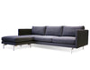 Taut sectional in dark grey with black legs