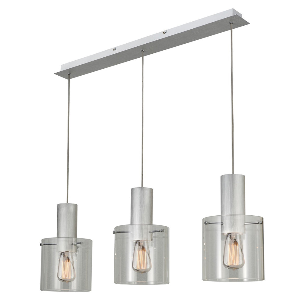 Henley AC11522CL Pendant in Brushed Aluminum & Clear Glass