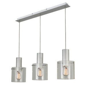 Henley AC11522CL Pendant in Brushed Aluminum & Clear Glass
