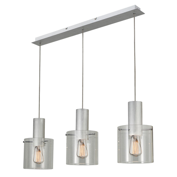 Henley AC11522CL Pendant in Brushed Aluminum & Clear Glass