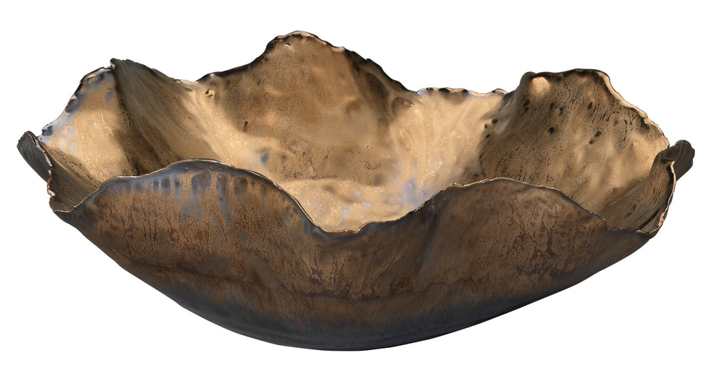 Peony Ceramic Decorative Bowl, Antique Gold