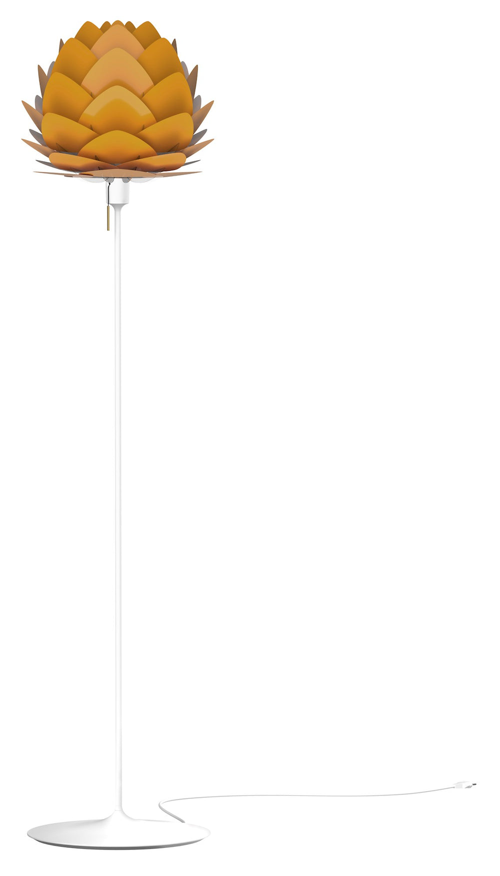 Aluvia Floor Lamp in Saffron with White Base
