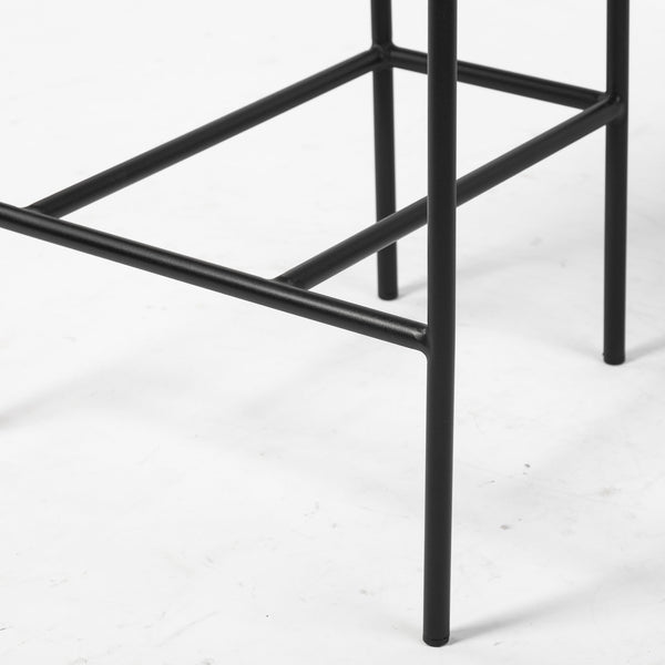 Parker Gray Fabric Seat Black Metal Counter Stool