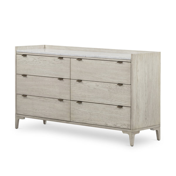 Viggo 6 Drawer Dresser In Vintage White Oak