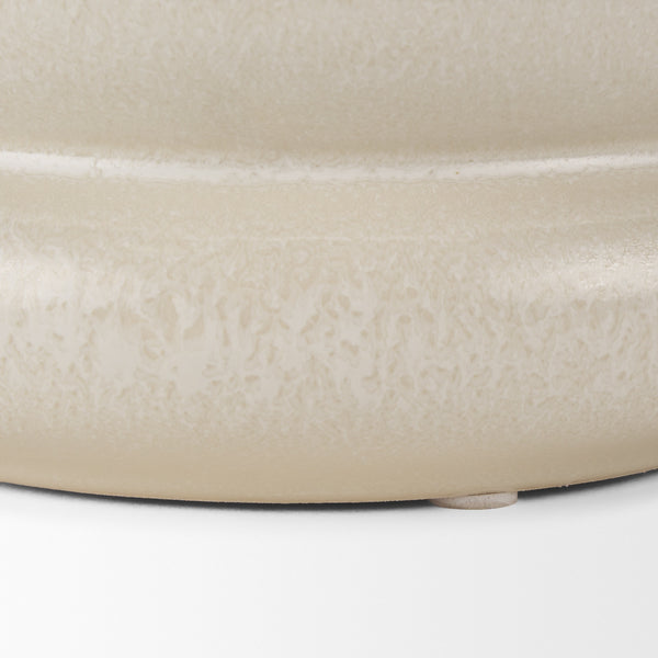 Twyla Short Cream Glazed Ring Pot