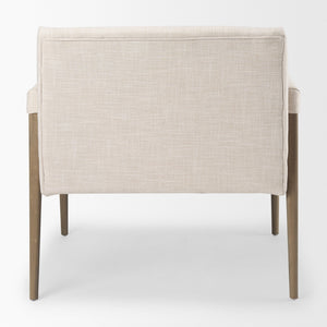 Palisades Cream Upholstery w/ Solid Wood Accent Chair