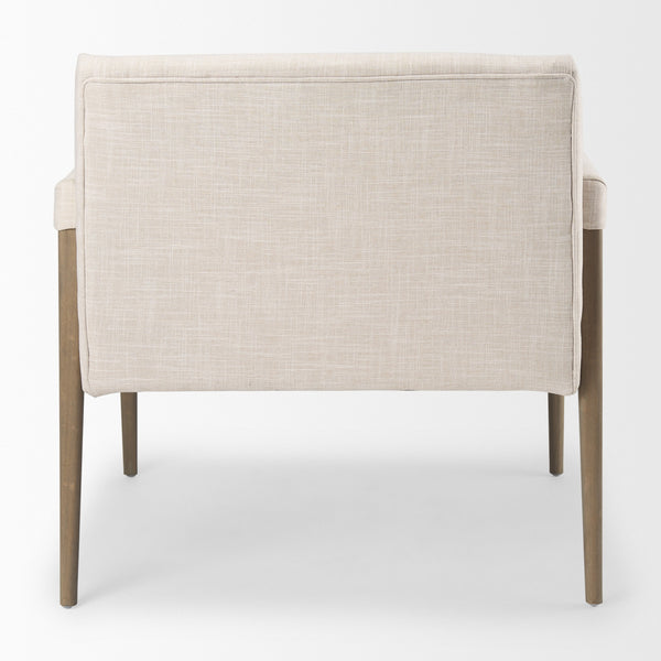 Palisades Cream Upholstery w/ Solid Wood Accent Chair