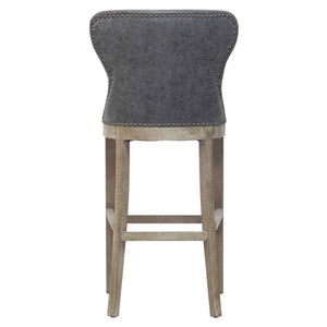 Dorsey Bar Stool Drift Wood Legs In Nubuck Charcoal