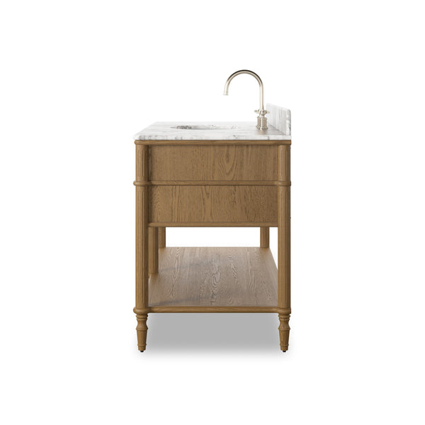 Toulouse Single Wide Vanity - Washed Blonde Oak Veneer
