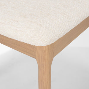 Nobu Oak Wood w/ Cream Fabric Open Back Dining Chair