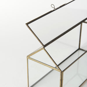 Hutt 16L x 6W x 9H Gold Glass Terrarium Box