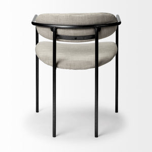 Parker I Beige Fabric Seat Gun Metal Gray Metal Frame Dining Chair
