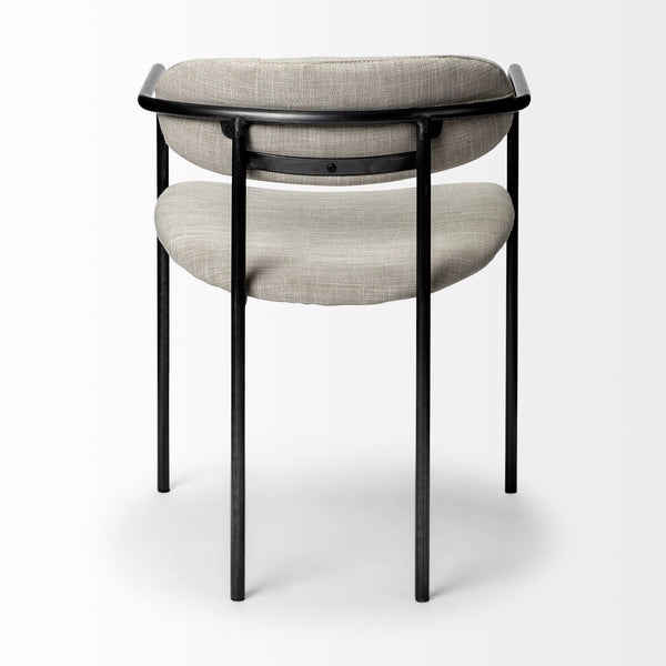 Parker I Beige Fabric Seat Gun Metal Gray Metal Frame Dining Chair
