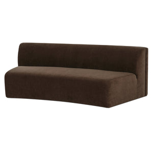 Naomi Concave Sofa in Dark Brown Fabric