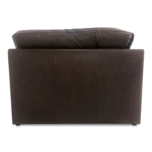 Moe's Thurlow Espresso Brown Leather Corner Chair